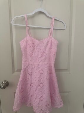Forever 21 Pink Eyelet Mini Dress